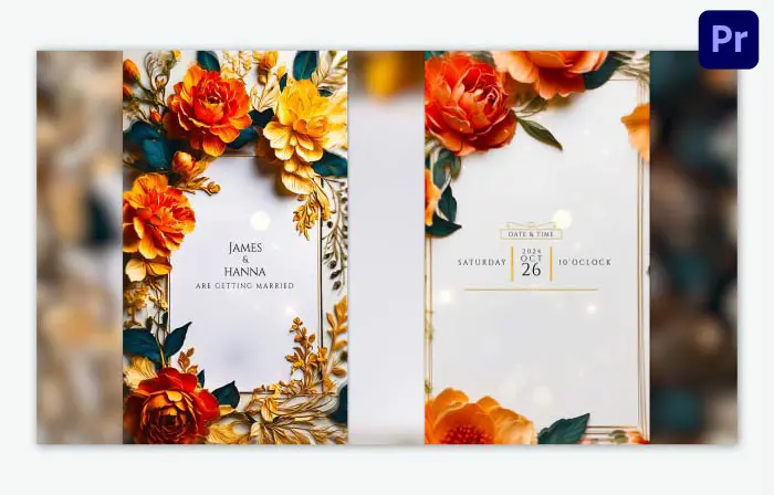 Stylish 3D Floral Wedding Invitation Insta Story